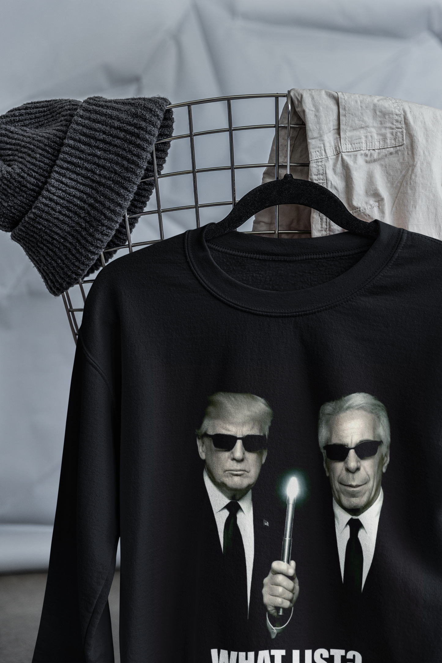 Trump and Epstein Men In Black Unisex Sweatshirt